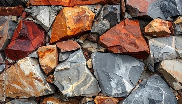 Obraz Multicolored Rocks and Stones Pattern Background.