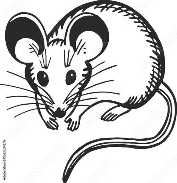 Obraz mouse minimal icon silhouette vector illustration
