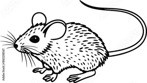 Obraz mouse standing silhouette vector illustration
