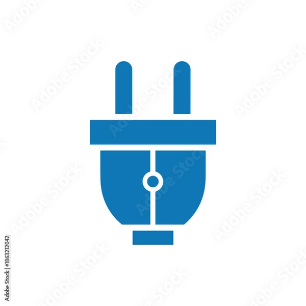Obraz blue electrical plug icon