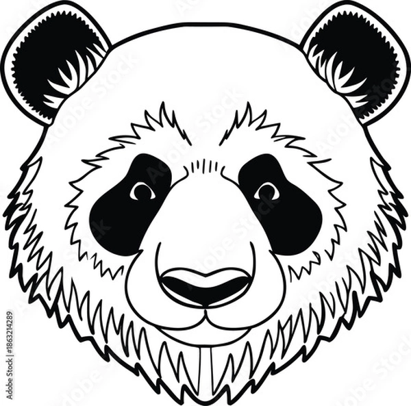 Obraz panda logo icon silhouette vector illustration
