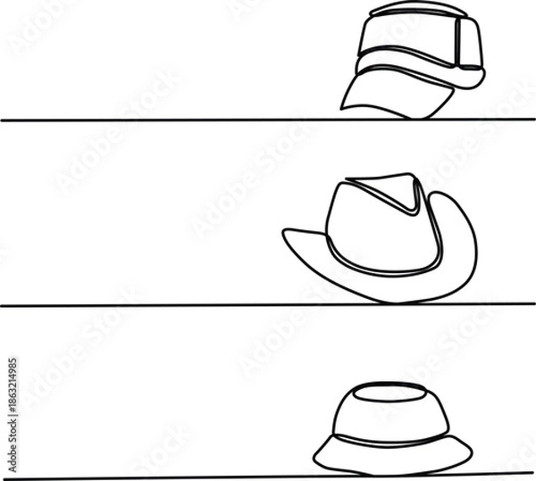 Obraz Three different styles of hats Vector