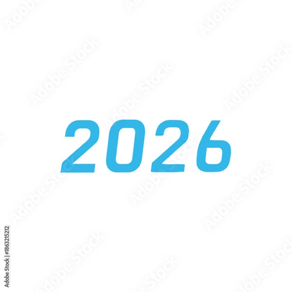 Obraz 2026 blue text on white