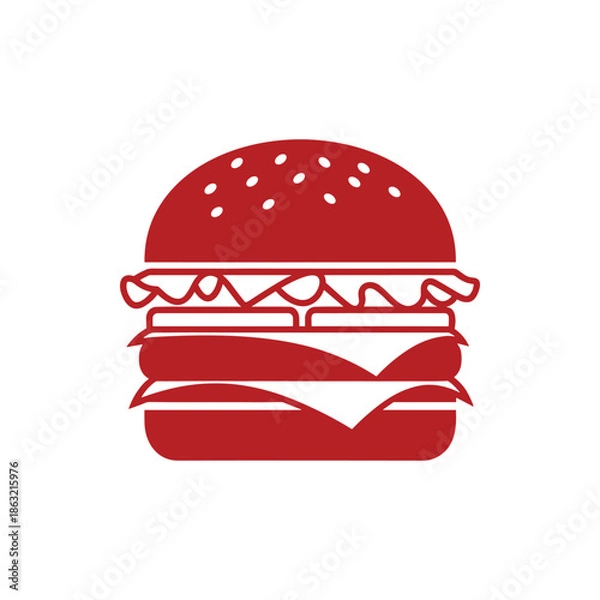 Obraz red burger icon