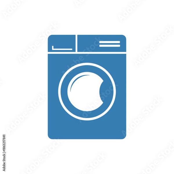 Obraz blue washing machine icon