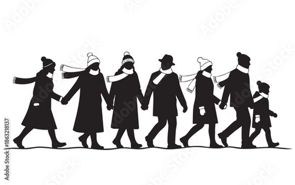 Obraz winter landscape silhouette