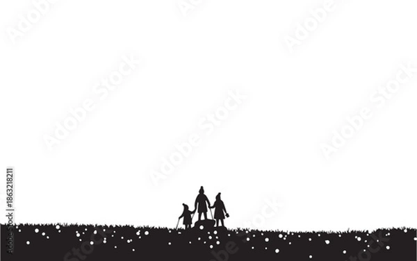 Obraz winter landscape silhouette