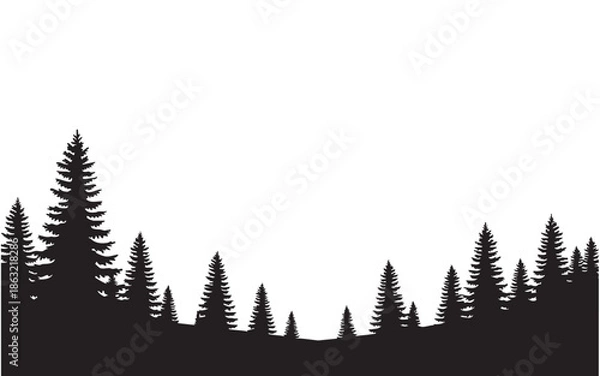 Obraz winter landscape silhouette