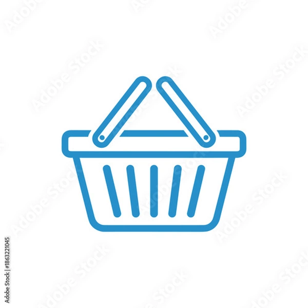 Obraz blue shopping basket icon