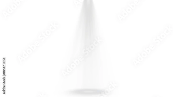Obraz White spotlight beam with light rays isolated on transparent background