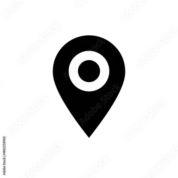 Obraz Location pin pointer vector icon isolated on transparent background