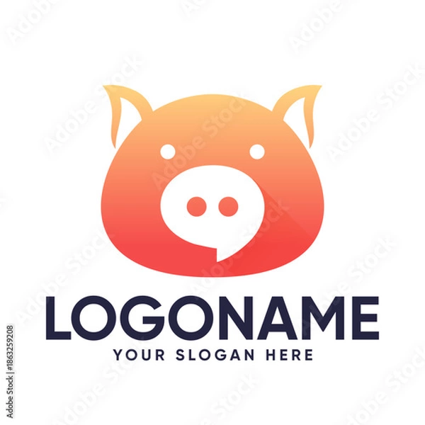 Obraz Pig Chat Premium Logo Design