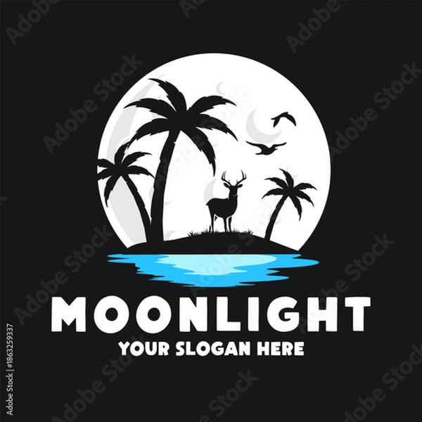 Obraz Night Beach Premium Logo Design