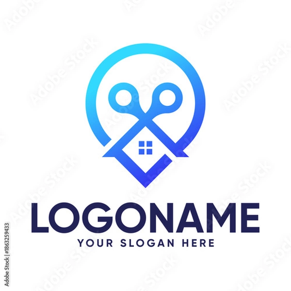 Obraz Home Barber Premium Logo Design