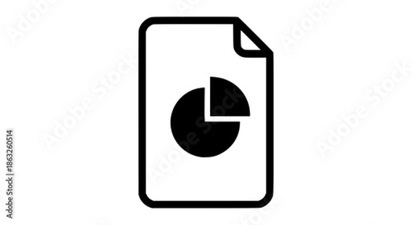 Obraz Stats document black white icon  