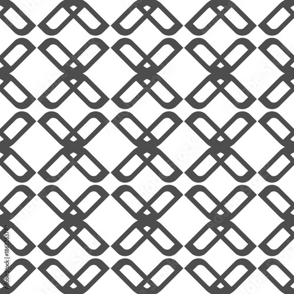 Fototapeta Seamless Geometric Pattern with Rounded Crosses