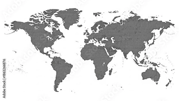 Obraz World map in dotted halftone style