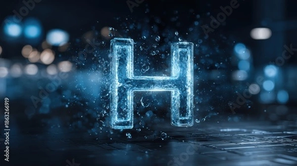 Obraz Hydrogen technology, molecule business wallpaper