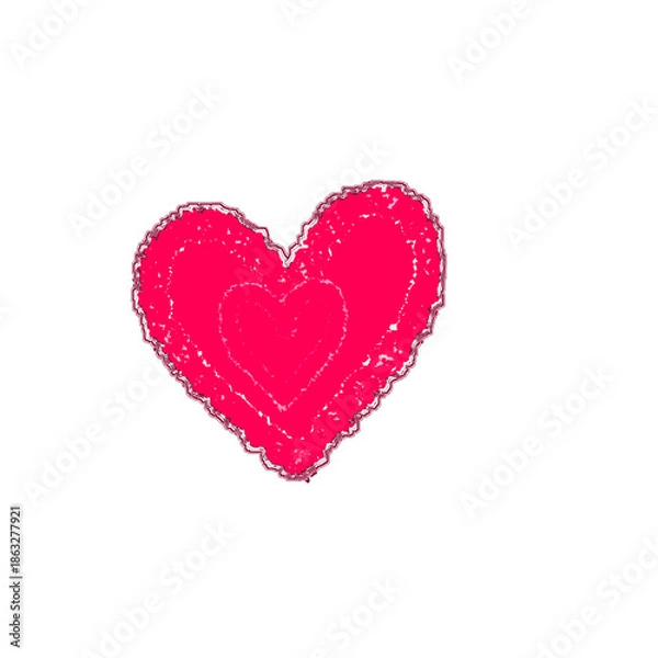 Obraz red heart on white background