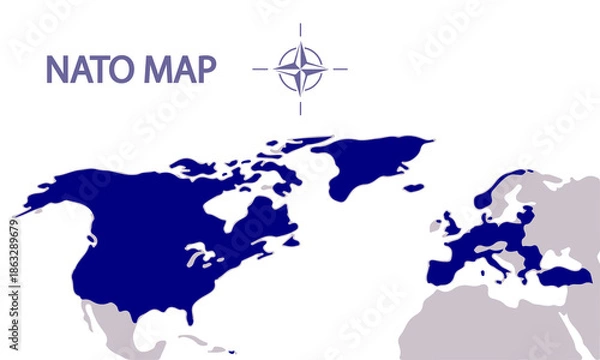 Obraz Nato map logo, vector art illustration.