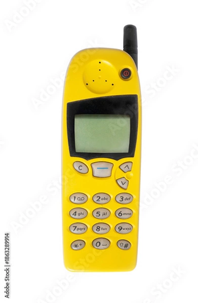 Obraz Old yellow mobile phone isolated