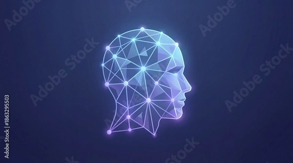 Obraz Artificial intelligence technology concept with abstract neural network