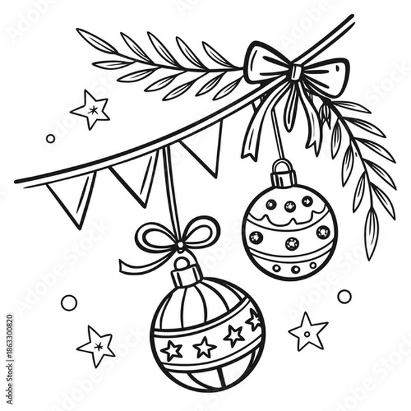 Obraz set of christmas elements