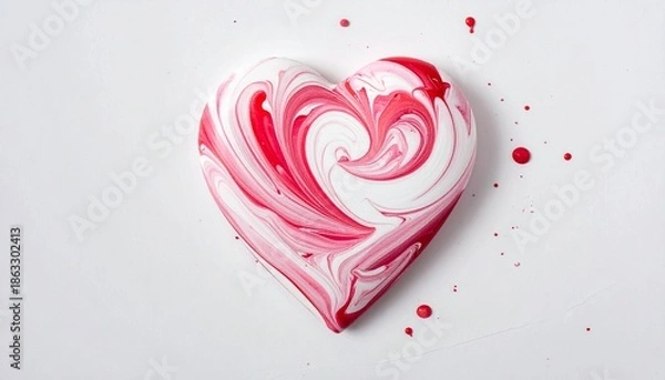 Obraz 白背景に赤いハートのコピースペース10