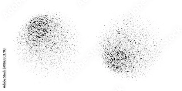 Obraz Halftone gradient. Dotted gradient, smooth dots spraying and halftones dot background seamless horizontal geometric pattern vector template set. unique dots modern circles