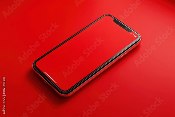 Obraz phone mockup on red background