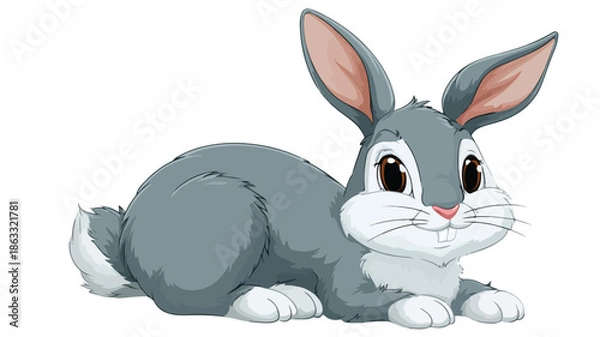 Obraz Adorable Rabbit Cartoon Vector Illustration for Design Projects