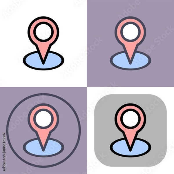 Obraz This versatile location pin icon is perfect for maps- navigation apps- and geolocation services. Its clean design and multiple variations ensure seamless integration into any project.