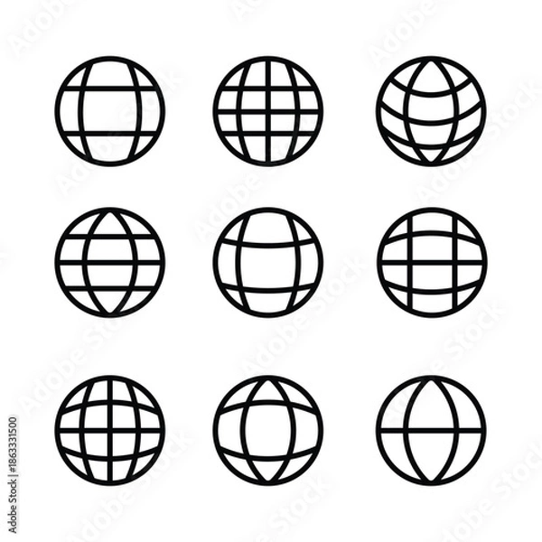 Obraz Globe Icon Set Vector Design.