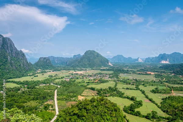 Obraz panoramic view from nam xay viewpoint, laos