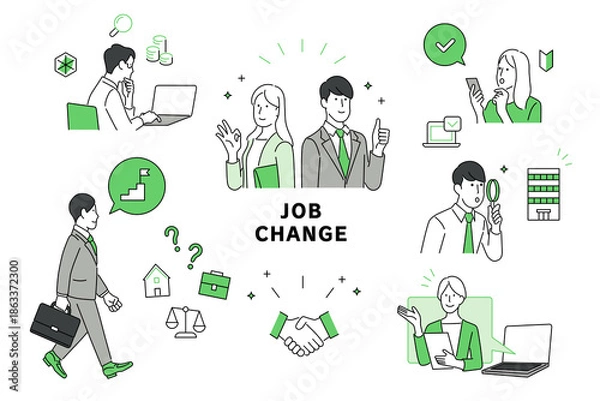 Obraz 転職活動をする働くビジネスパーソン