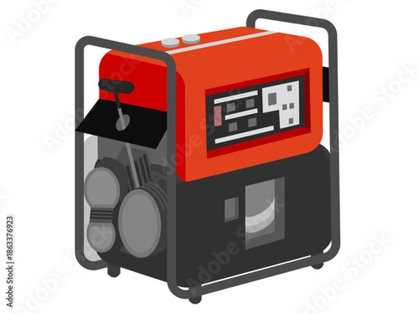 Obraz ガソリン発電機のイラスト / Gasoline Generator Illustration