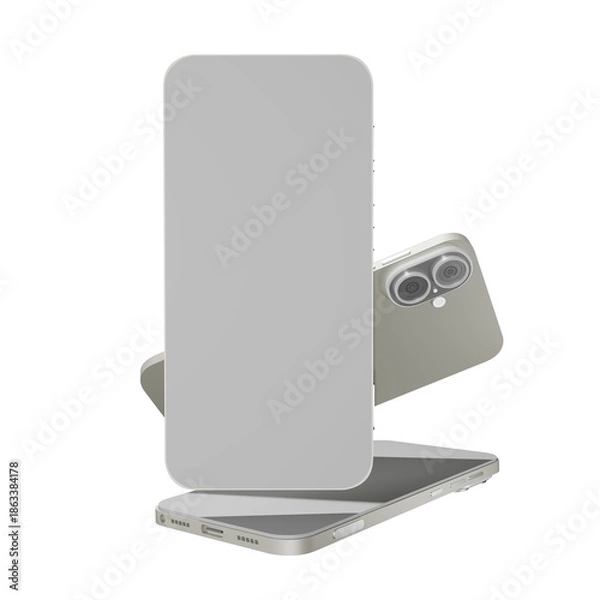 Obraz 3d white screen smartphone element