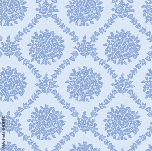 Obraz Floral Block Print Repeat Vector Pattern, Medallion, Damask, Boho Print