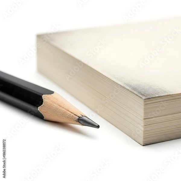 Obraz Open Book with Pencil on Light Background
