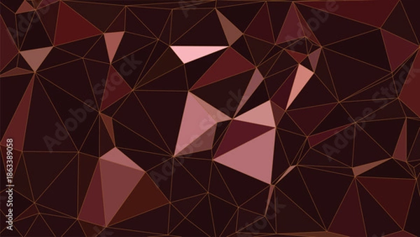 Obraz Dark Low Poly Geometric Background With Triangular Shapes And Elegant Gradient Vector Illustration