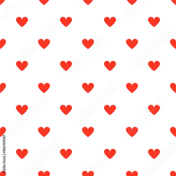 Obraz Small red hearts vector seamless pattern