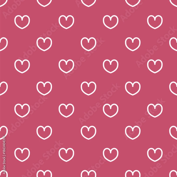 Obraz Linear hearts vector seamless pattern