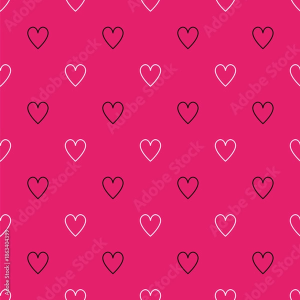 Obraz Thin line hearts vector seamless pattern