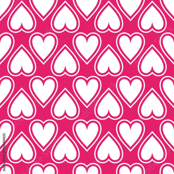 Obraz Big hearts vector seamless pattern