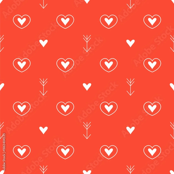 Obraz Valentines Day minimal vector seamless pattern
