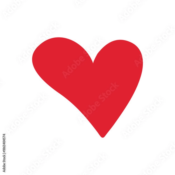 Obraz Red heart doodle vector icon