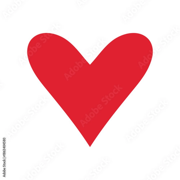 Obraz Red heart shape doodle vector icon