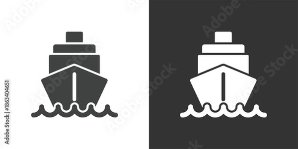 Obraz Sea Cargo Ship icon. Solid glyph series icon