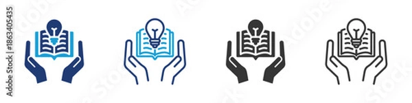 Obraz Knowledge icon set collection multi-style.