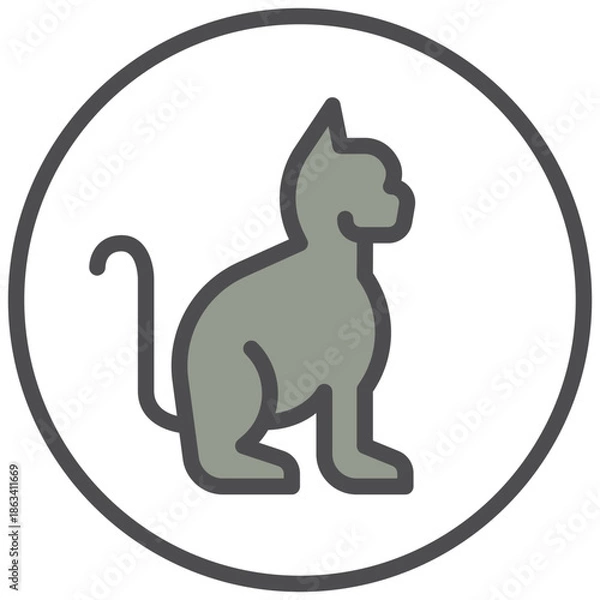 Obraz cat icon line color